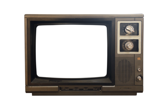 The old TV on the isolated. Retro technology concept.