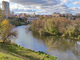 Fototapeta premium The Pakhra river in Podolsk