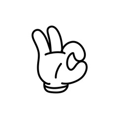 groovy comic hand vector. Collection of cartoon character hands