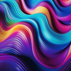 Fototapeta premium Digital art with colorful abstract waves in a psychedelic pattern resembling sound waves