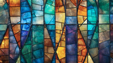 Abstract mosaic background from multi-colored elements.