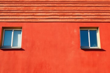 Fototapeta na wymiar bright red brick wall in broad daylight