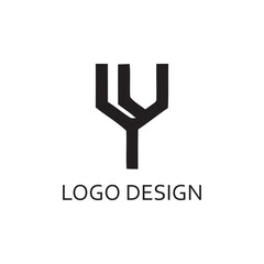 Simple Black Letter Y For Logo Company Design