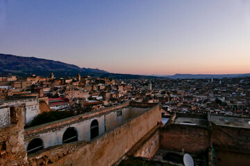 Fototapeta premium Fes, panorama della città al tramonto