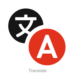 Translate and interpreter icon concept