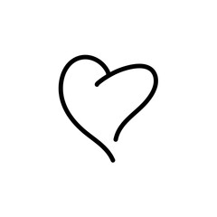 hand drawn heart. Handdrawn rough marker heart
