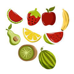 vector design set of fresh fruits