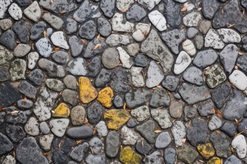 high-resolution capture of a pebbled concrete path