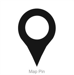 Map Pin and pin icon concept