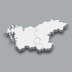 Obraz premium 3d isometric map Hoseo Region of Korea