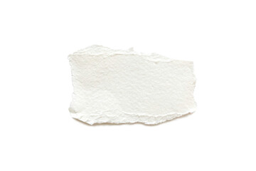 White Ripped Piece of Paper isolated. Top View of Blank Adhesive Paper Tag. Blank Note with Copy...