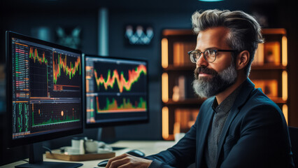 Proficient Financial Analyst Conducting In-Depth Data Analysis for Institutional Investment Strategies.