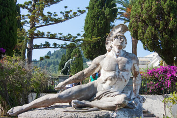 Achilles statue in Achilleion palace, Corfu - obrazy, fototapety, plakaty