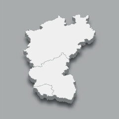 Fototapeta premium 3d isometric map Western Region of Germany