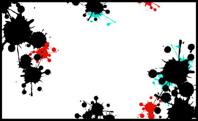 ポップ　カラー　血飛沫　フレーム　素材