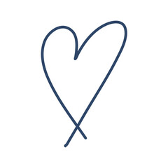 outline hand drawn heart icon. Illustration for your graphic design.