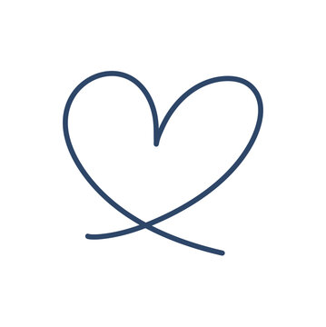 outline hand drawn heart icon. Illustration for your graphic design.