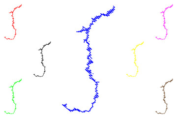 Lake Owyhee Reservoir (United States of America, North America, us, usa, Oregon) map vector illustration, scribble sketch Owyhee Dam map