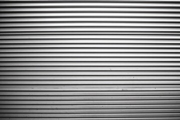 Obraz premium textured surface of a grooved metal roller door