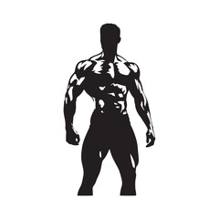 Muscle-Bound Gym Silhouette - An Impressive Image Featuring the Muscular Silhouette and Strength of a Dedicated Fitness Enthusiast.
