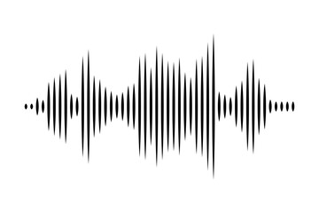 Sound wave or voice message icon. Music waveform, track radio play. Audio equalizer line. Vector illustration