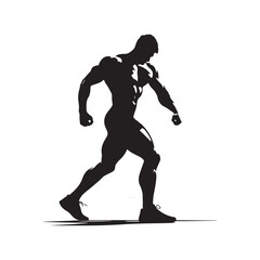 Energetic Fitness Dynamo - A Captivating Silhouette Displaying the Energetic Dynamism and Dedication of a Gym-Goer.
