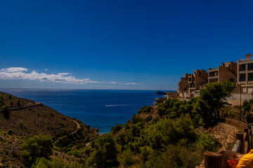  landscape on the Spanish coast near the city of Benidorm on a summer day