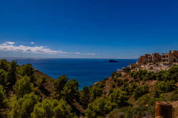  landscape on the Spanish coast near the city of Benidorm on a summer day