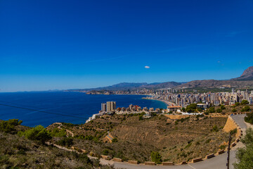  landscape on the Spanish coast near the city of Benidorm on a summer day