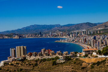  landscape on the Spanish coast near the city of Benidorm on a summer day
