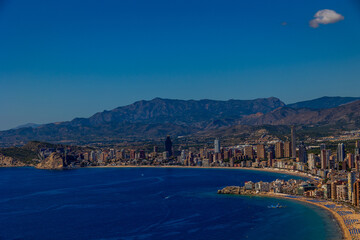  landscape on the Spanish coast near the city of Benidorm on a summer day