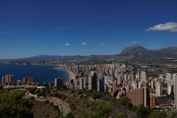  landscape on the Spanish coast near the city of Benidorm on a summer day