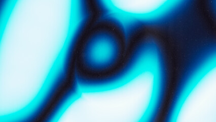 Blurred blue and cyan acid gradient tones. Abstract wallpaper on dark grainy background. Glowing light. Large banner.