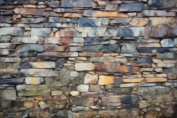 rough hewn, multi-colored stone wall