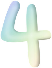 Obraz premium Hindu-Arabic numerals number 4