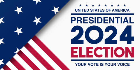 Fototapeta na wymiar 2024 USA Presidential Election Day Banner