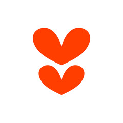 Red hearts icon. Vector illustration