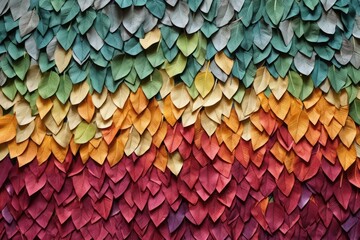 overhead shot of leaves forming a colorful carpet