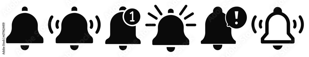 Poster notification bell icons. social media notification symbol element. vector icon set of notification, 