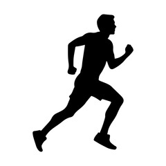 Fototapeta na wymiar A running man runner vector silhouette