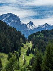 Summer travel to the Swiss Alps. Sun, warm beautiful weather, relaxation and travel. - 679624473