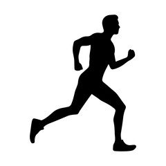 Fototapeta na wymiar A running man runner vector silhouette