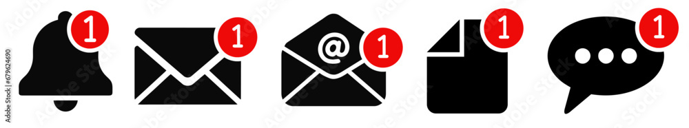 Poster new notification icon set isolated on white background.. new e-mail, new message icon. social media 