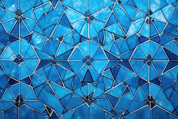 blue mosaic tile pattern viewed from above