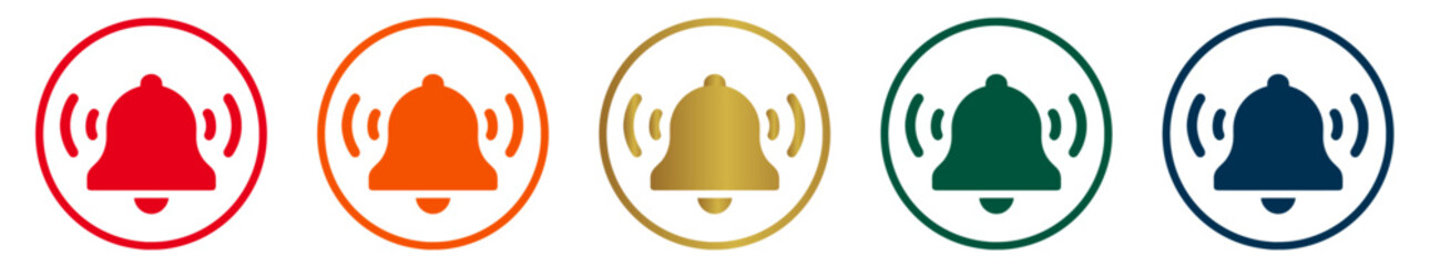 Set of bell alert icon/ Alarm ringing and reminder symbol 