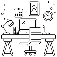 A unique design icon of workspace 

