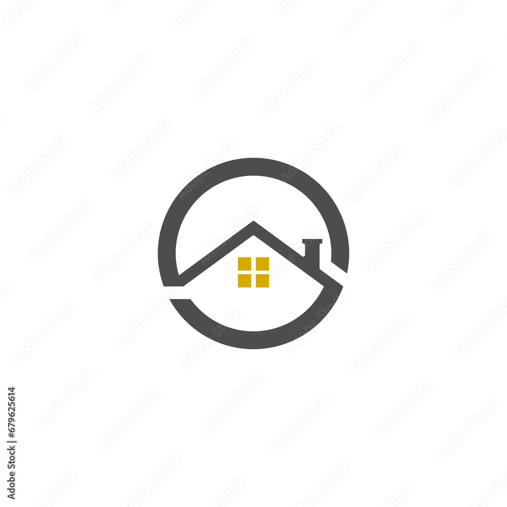 Wall mural Home And Real Estate Circle Logo icon isolated on transparent background