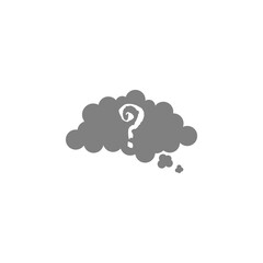 Thinking concept cloud icon isolated on transparent background