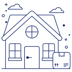 Conceptual design icon of door delivery

