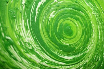 extreme close-up of split green paint on pottery